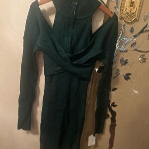 Privy Dark Green Long Sleeve Dress